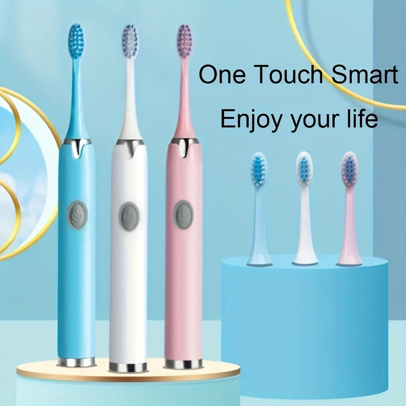 Electric Travel Toothbrush Set with 3 Brush Heads for Whitening and Portability