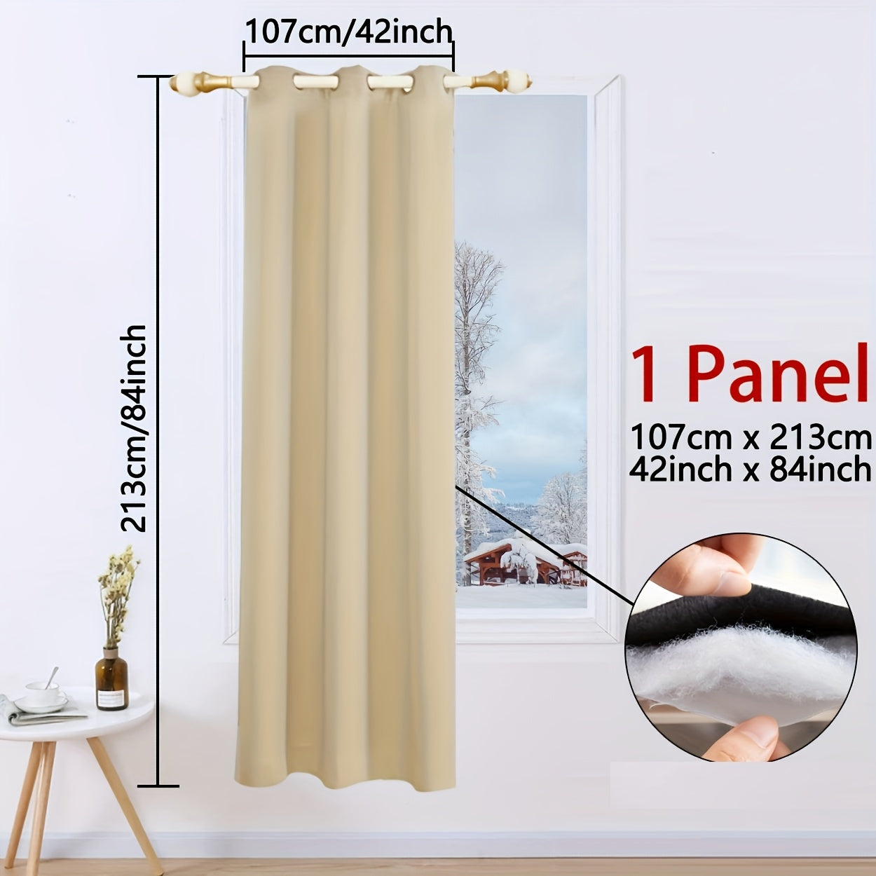 Qorong'i Grommet Qopqog'i 100% Polyester Termal Izolyatsiya uchun Yotoqxona va Mehmonxona