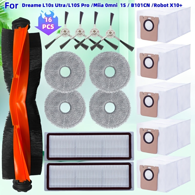 Buyurtma berishdan oldin, iltimos, Xiaomi Mijia Omni 1S, Robot X10+, Dreame L10S Ultra, L10 Ultra va S10 Pro modellari uchun mo'ljallangan 16 dona changyutgich o'rnini bosuvchi qismlar sizning mashina modelingiz bilan mos kelishini tasdiqlang.