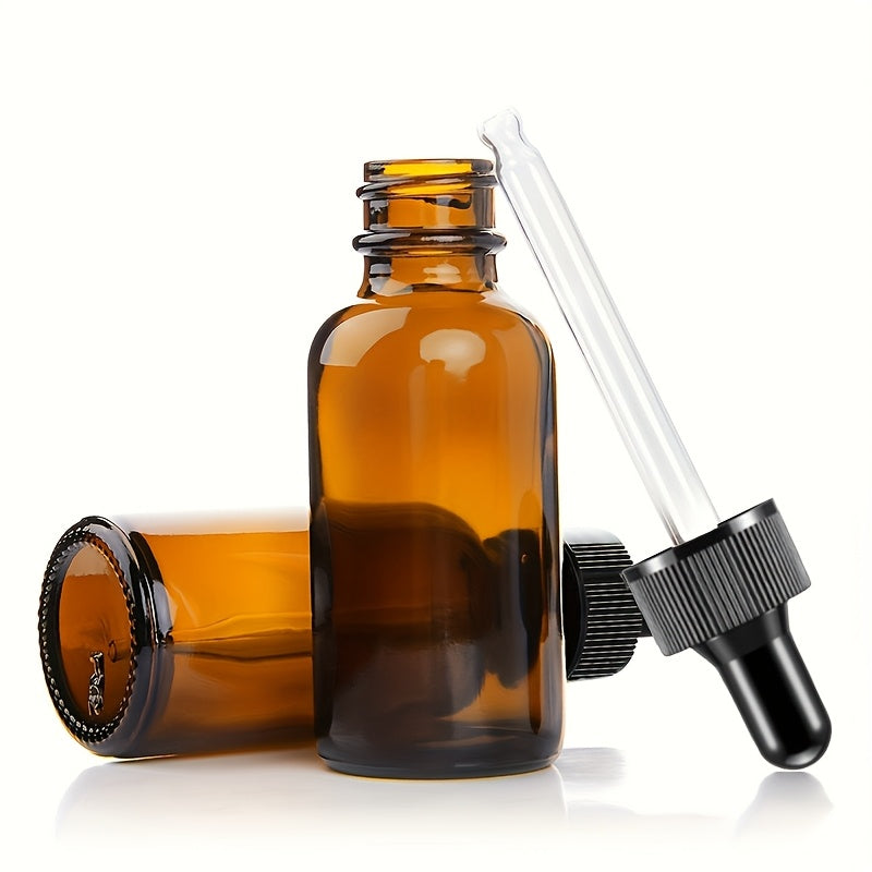 Botellas de vidrio ámbar con cuentagotas de 30ml y 60ml, conjunto con cuentagotas de vidrio azul para cosméticos, perfumes y aceites esenciales