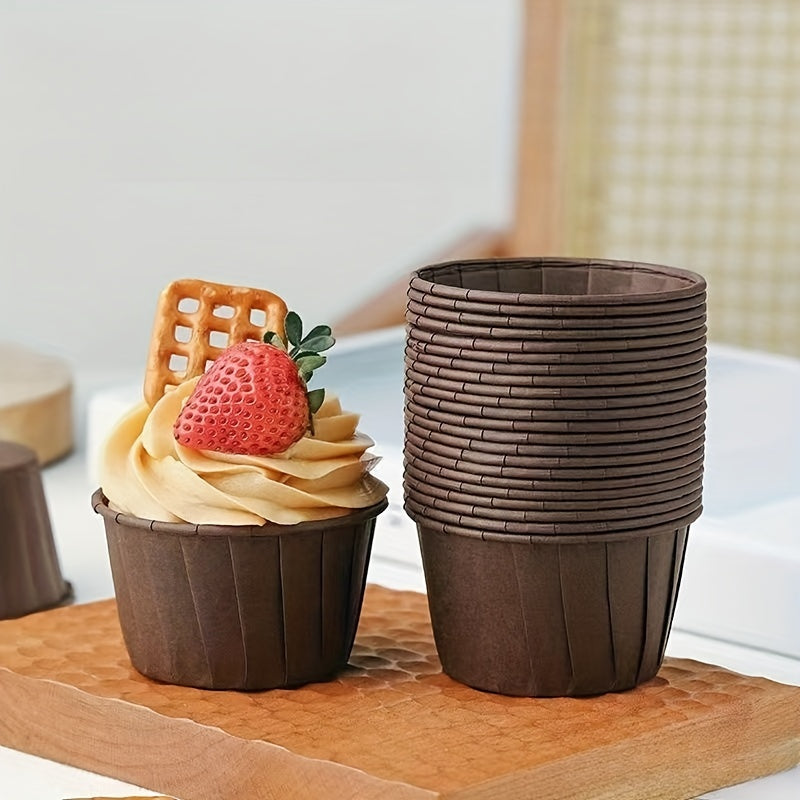 50 tazas de papel desechables para muffins resistentes al calor para cupcakes y muffins