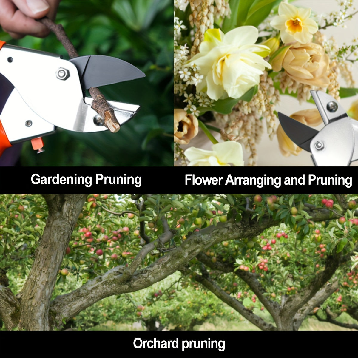 High-Carbon Steel Pruning Shears Garden and Orchard Ergonomic Branch Cutter