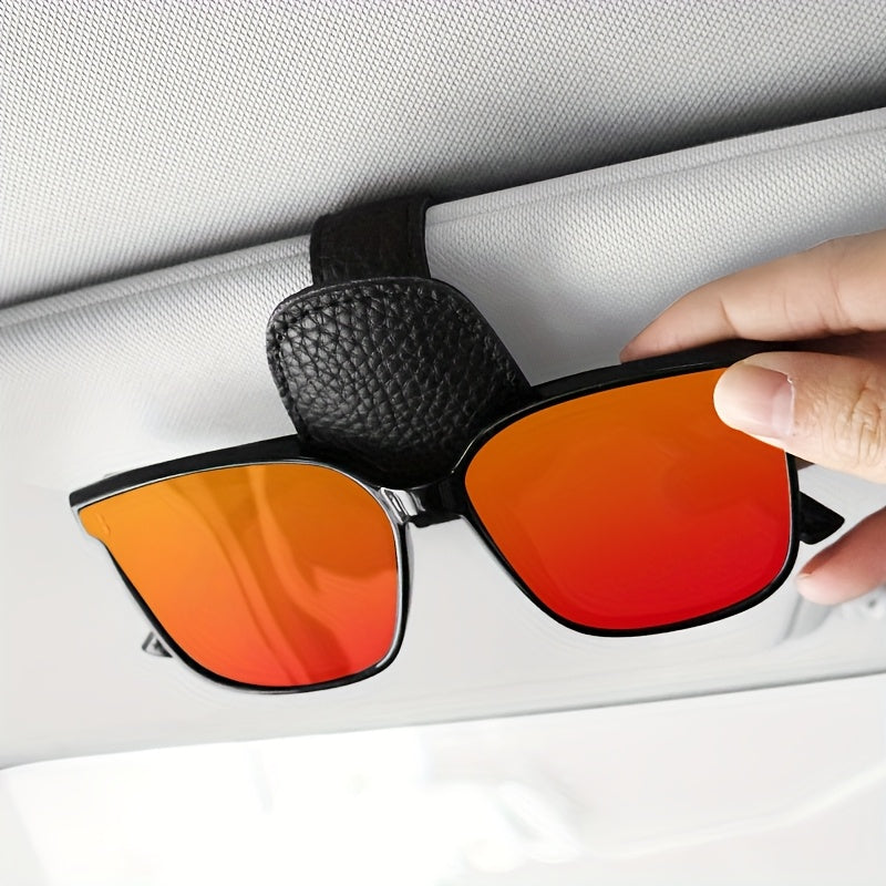 Car Visor Glasses Holder Clip PVC Magnetic Scratch-Free Black Secure Fit