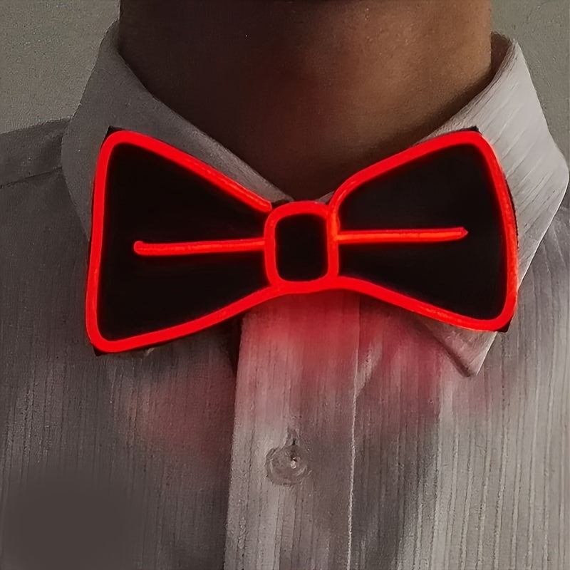 LED Light Up Necktie for Men Polyester Knit EL Wire Glowing Party Halloween Cosplay