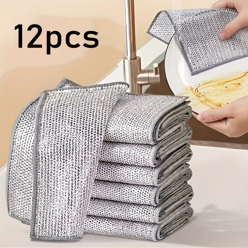 Set of 30 Gray PET Cleaning Cloths for Pots and Stoves Hand Wash Only