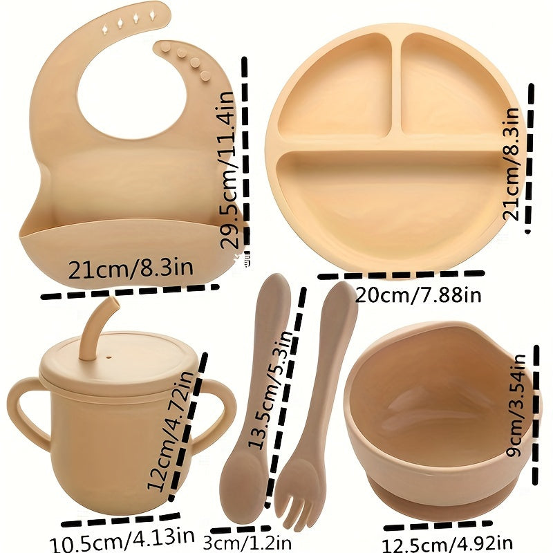 Food Grade Fork Spoon and Silicone Plate Set for Food Supplements