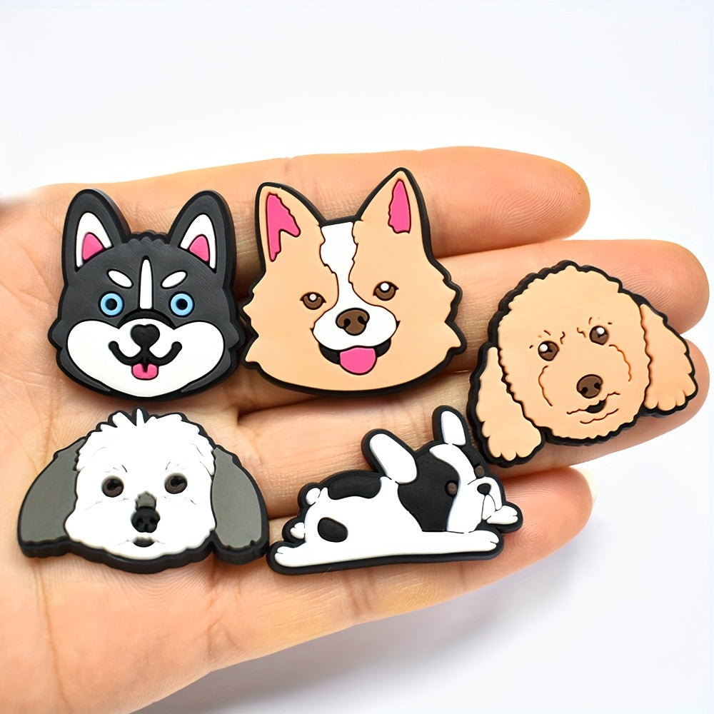 10/11/25 Pcs Soft Plastic French Bulldog Shoe Charms Dog Shoe Accessories for Sandals