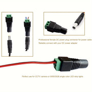 10 Pairs 12V DC Power Jack Connectors for LED Strip CCTV Camera Male Female