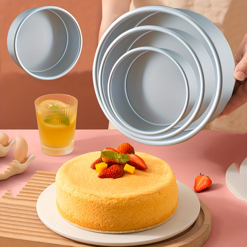 Set of 3 Round Cake Molds 10.16cm 15.24cm 20.32cm for Baking Pies and Desserts