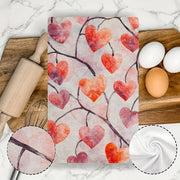 Valentine's Heart Kitchen Towels Set of 2 Soft Absorbent Dish Hand Towels Red Pink
