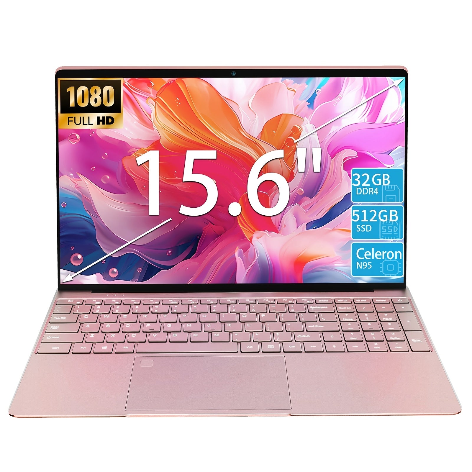 Portátil de 15.6 pulgadas FHD IPS 512GB SSD 32GB DDR4 Procesador Intel N95