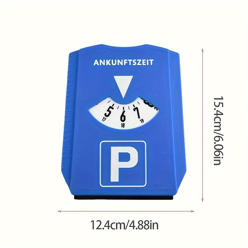 Digital Parking Timer Disc with Ice Scraper, Blue, Battery-Free, 24-Hour