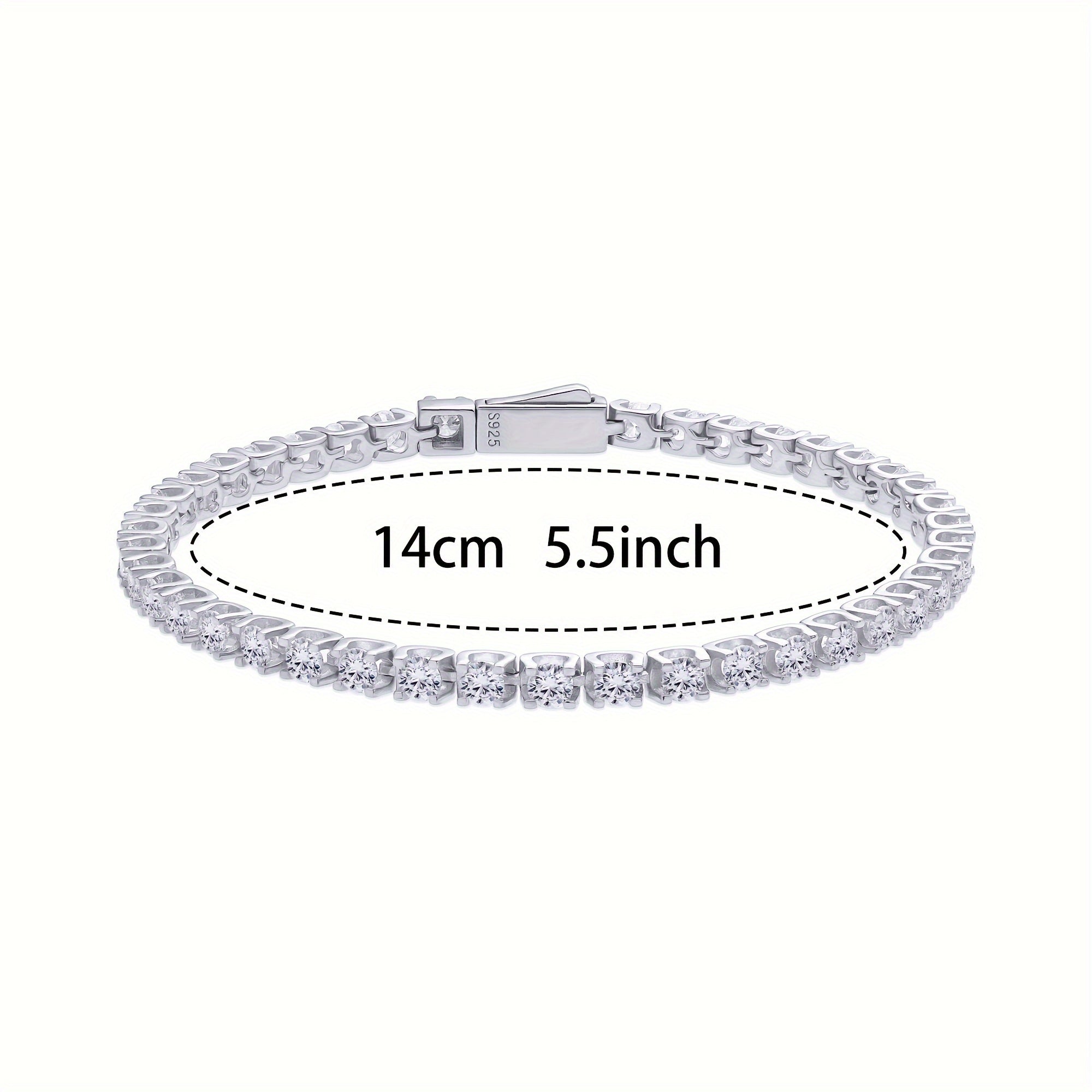 Pulsera de estilo vintage para tenis con plata de ley 925 y piedras de moissanite