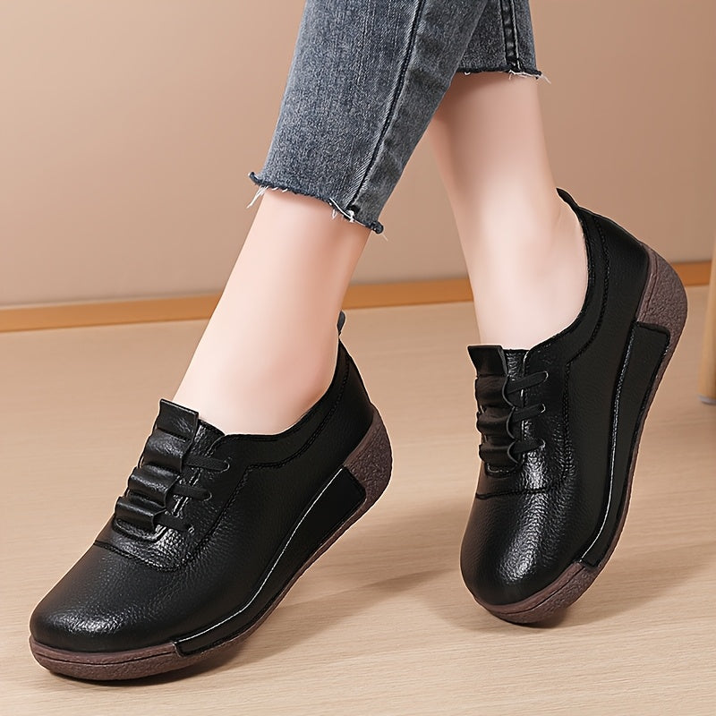 Women Middle-Aged Flat Shoes Non-Slip Thick-Soled Comfort Loafers Sizes 35-41