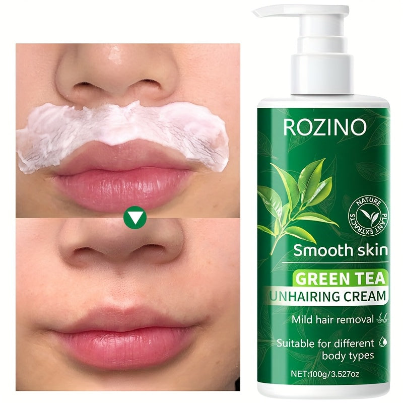 Crema depilatoria de té verde para piel sensible 100g Depilador de acción rápida
