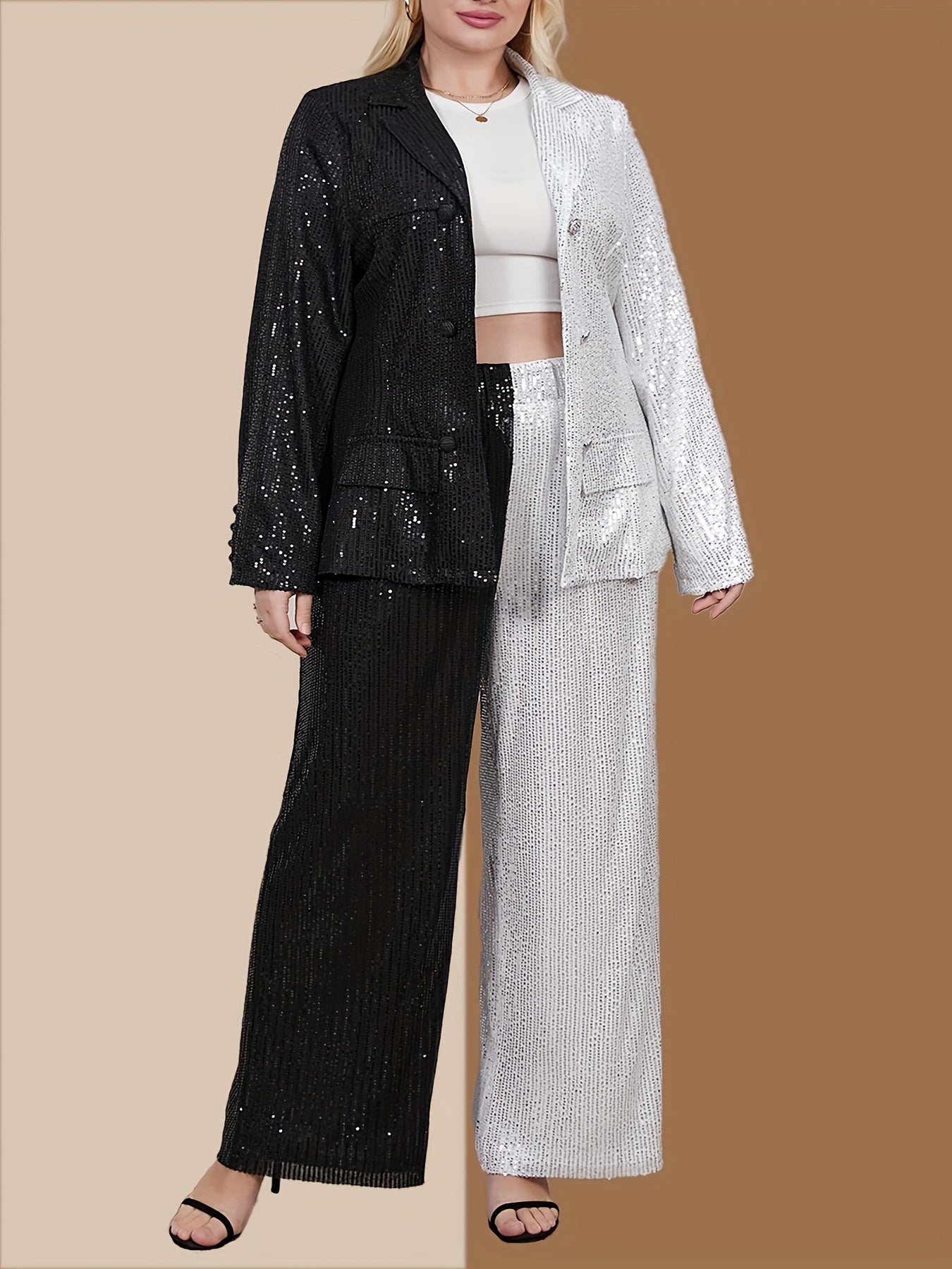 Girl's Stylish Sequin Patchwork Outfit for Special Occasions