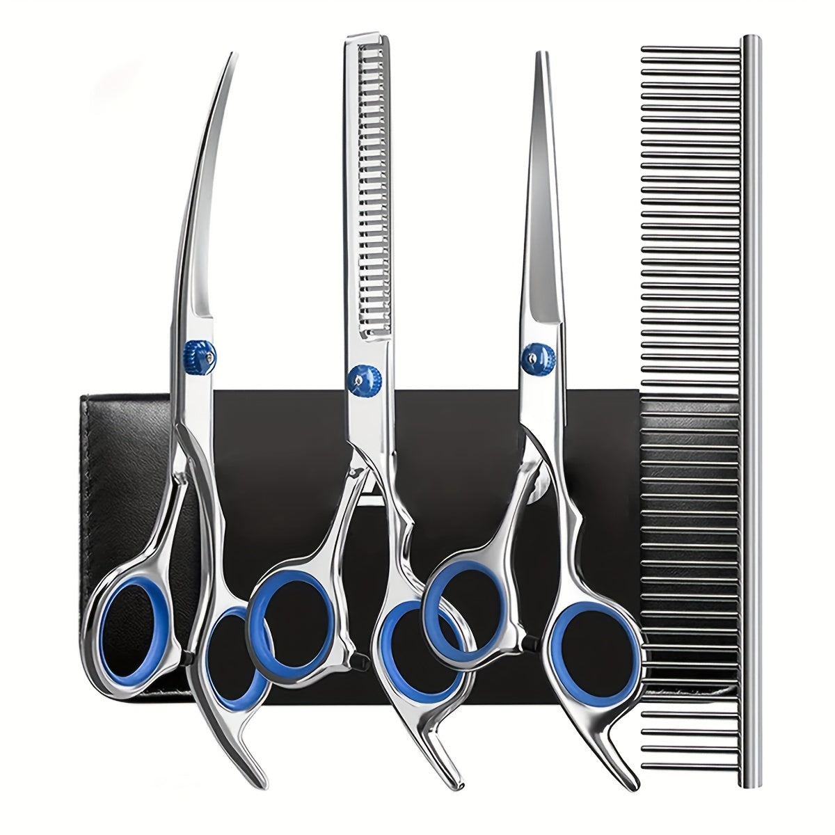 Stainless Steel Pet Grooming Scissors Set with Rounded Tips for Dogs and Cats