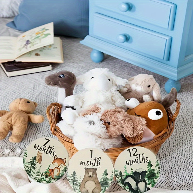 Juego de 12 tarjetas de hitos de madera para anuncios mensuales y seguimiento del crecimiento en fotografía