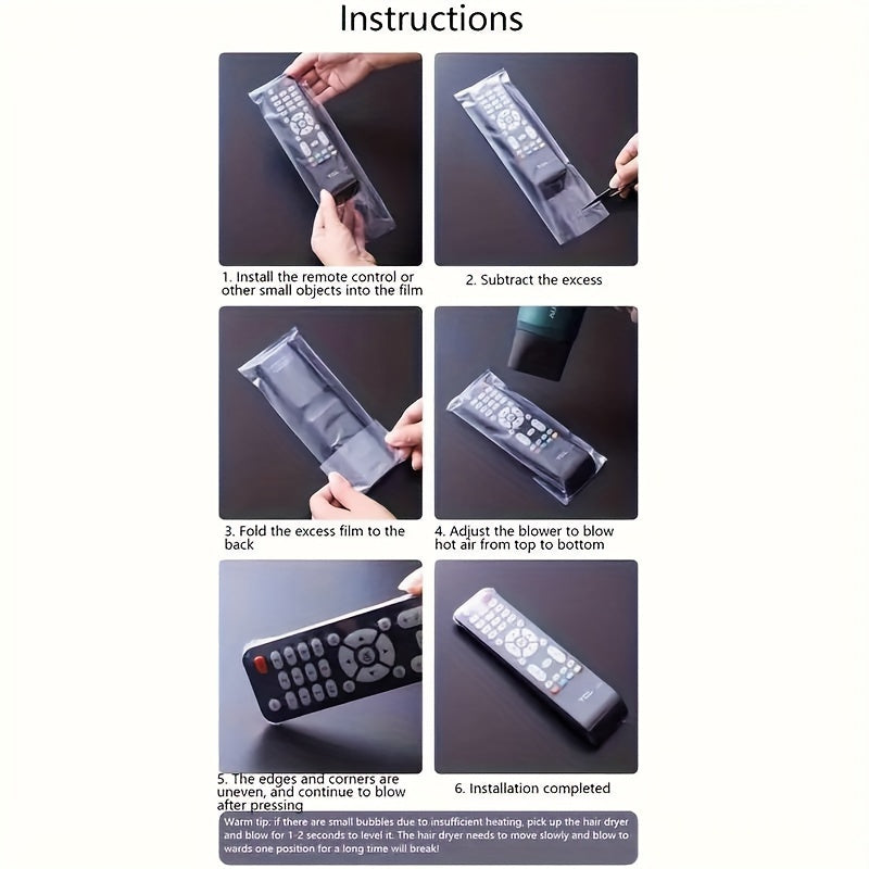 10 dona shaffof issiqlik qisqaradigan film sumkalar TV pult uchun