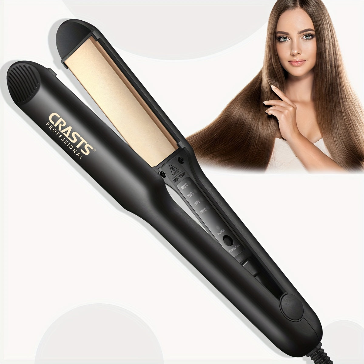 Ceramic Hair Straightener and Curler for Unisex Adults 220V 44W No Battery
