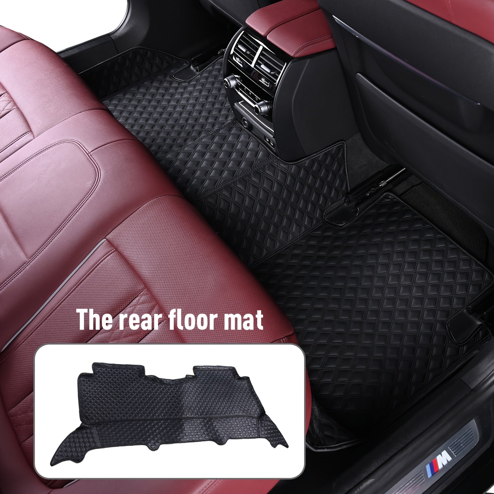 Car Floor Mats Black Diamond Grid 3pcs for Sedan Anti-Slip Wear-Resistant