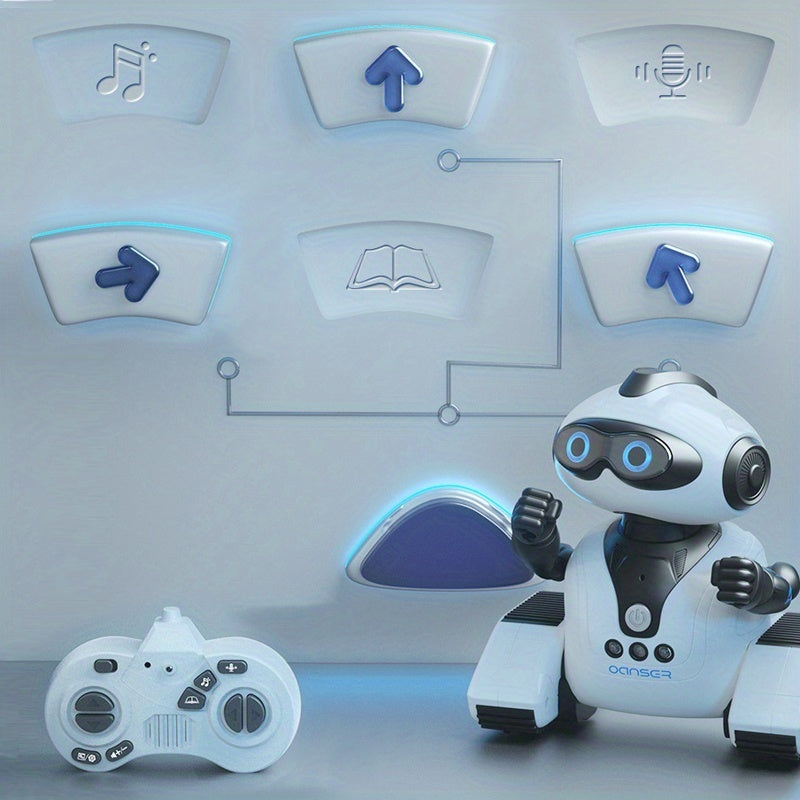 Robot interactivo RC DIY para niños de 8+ figura de acción programable con reconocimiento de gestos de audio, rotación de 360°, recargable por USB