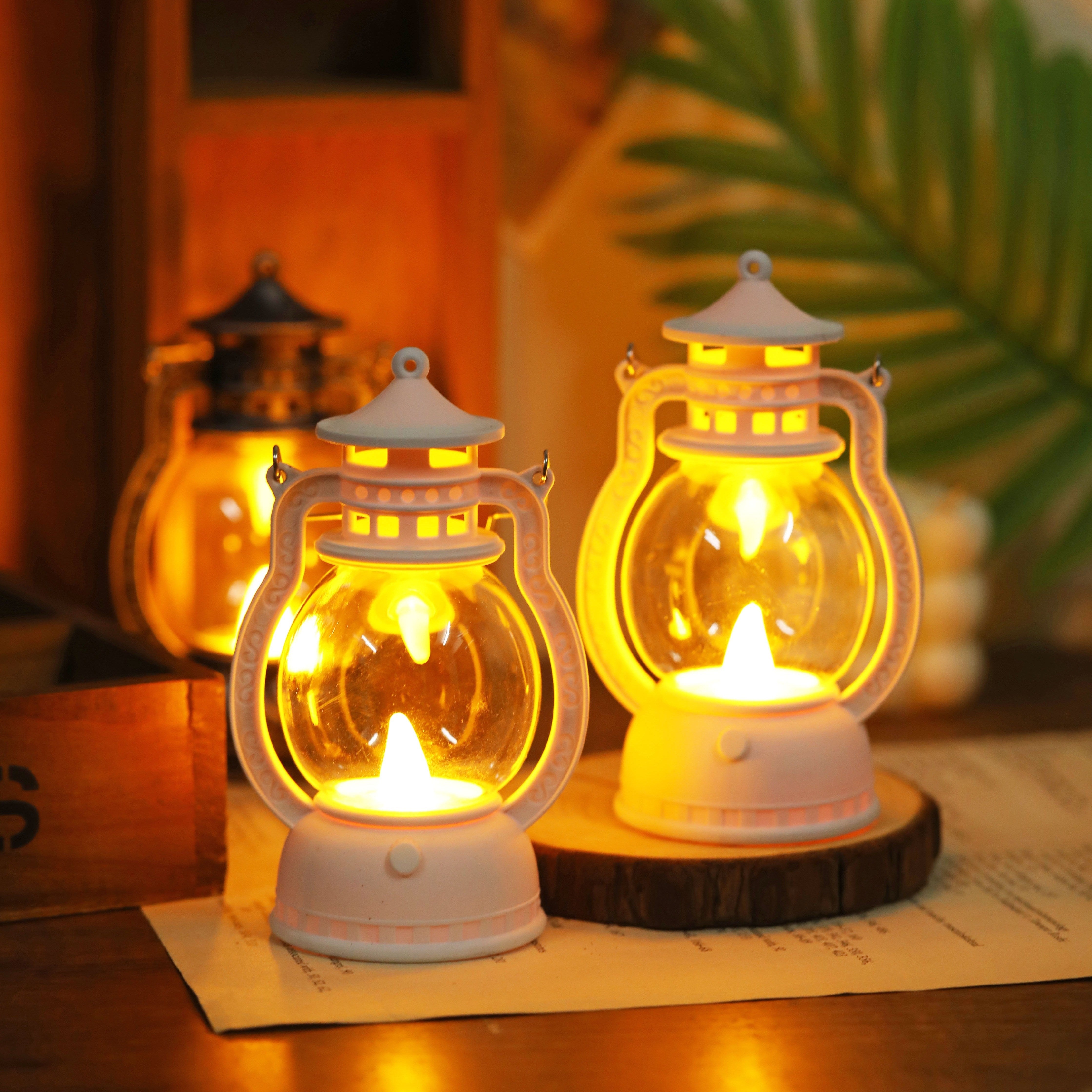Mini LED Lantern with Battery Included for Decoration Bedroom Party Holiday Faux Candle Light