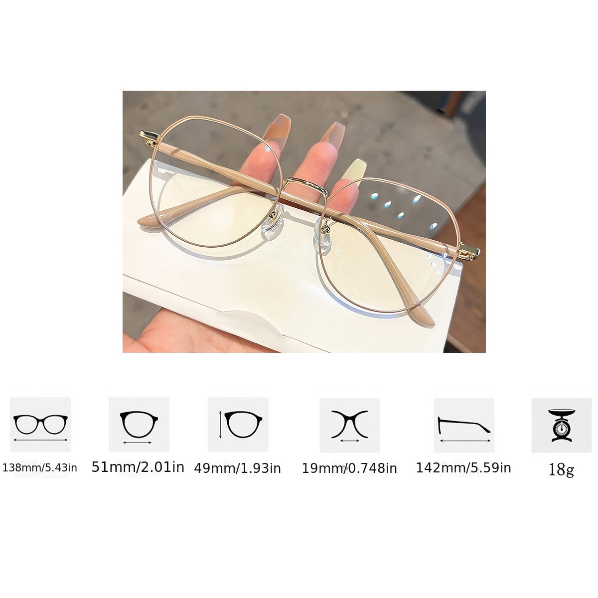 Round Glasses for Men Women Blue Light Protection Milk Coffee PC Frame Elegant Design