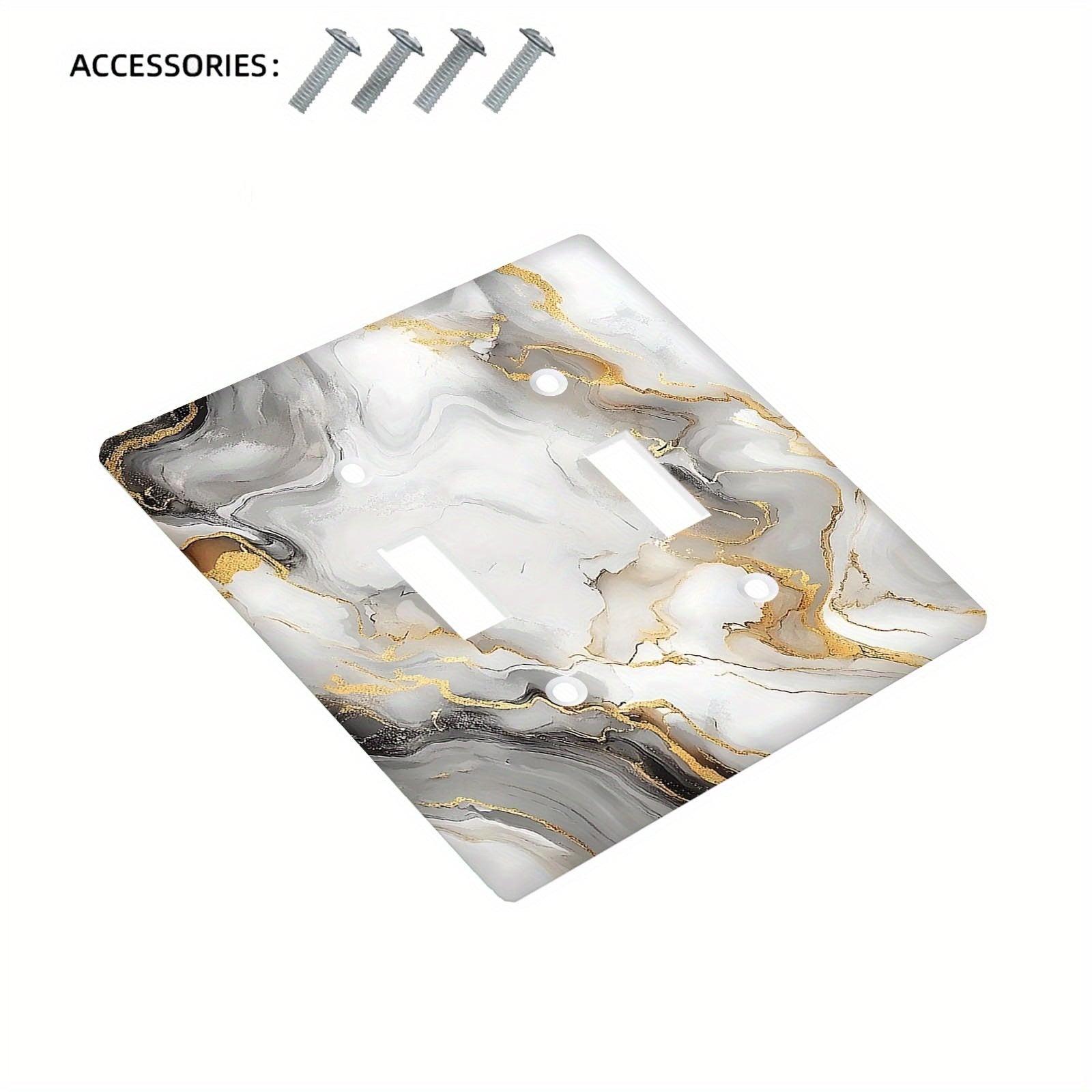 Grey Marbled Decorative Outlet Cover for Bedroom Kitchen Office Home Decor No Electricity