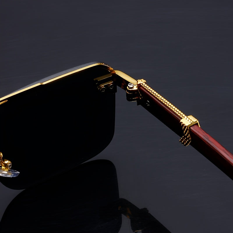 Elegant Frameless Double Bridge Glasses with Mirrored PC Lenses for Sports and Travel