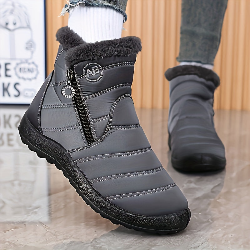 Женские зимние сапоги до середины икры с бархатной подкладкой и застежкой-молнией