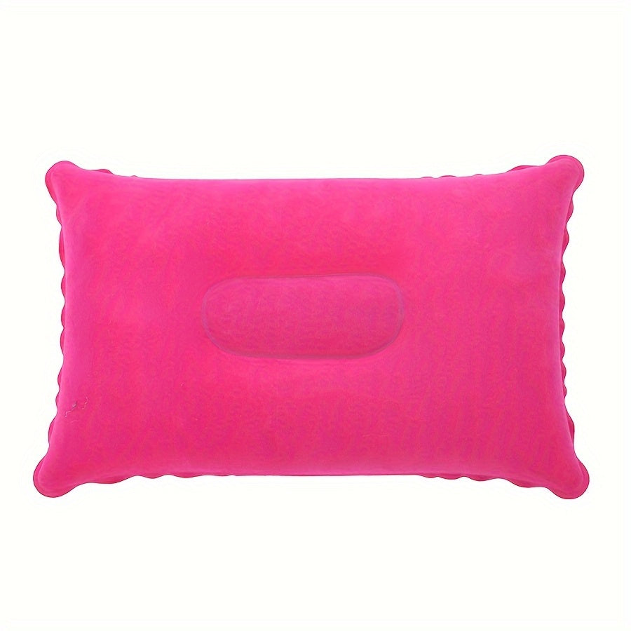 Inflatable PVC Pillow with Flocking Square Design for Camping Travel and Sleeping