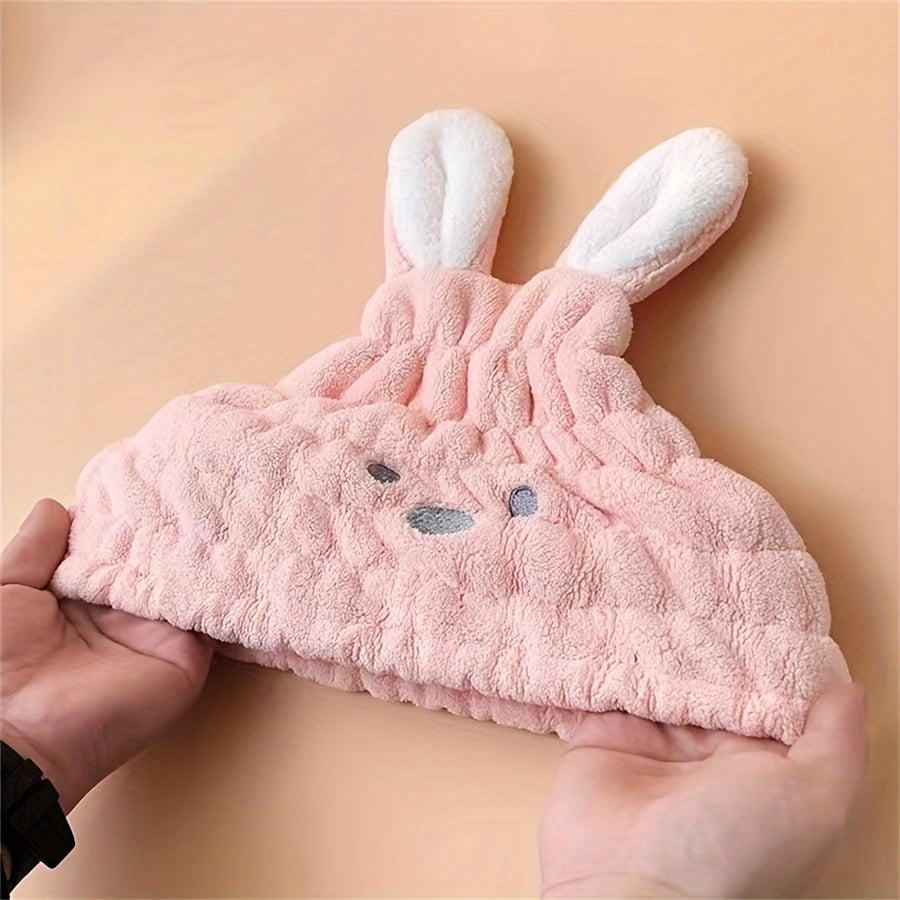 Детская полотенце для волос - дизайн кролика, быстро сохнущее и впитывающее, идеально подходит для купания.