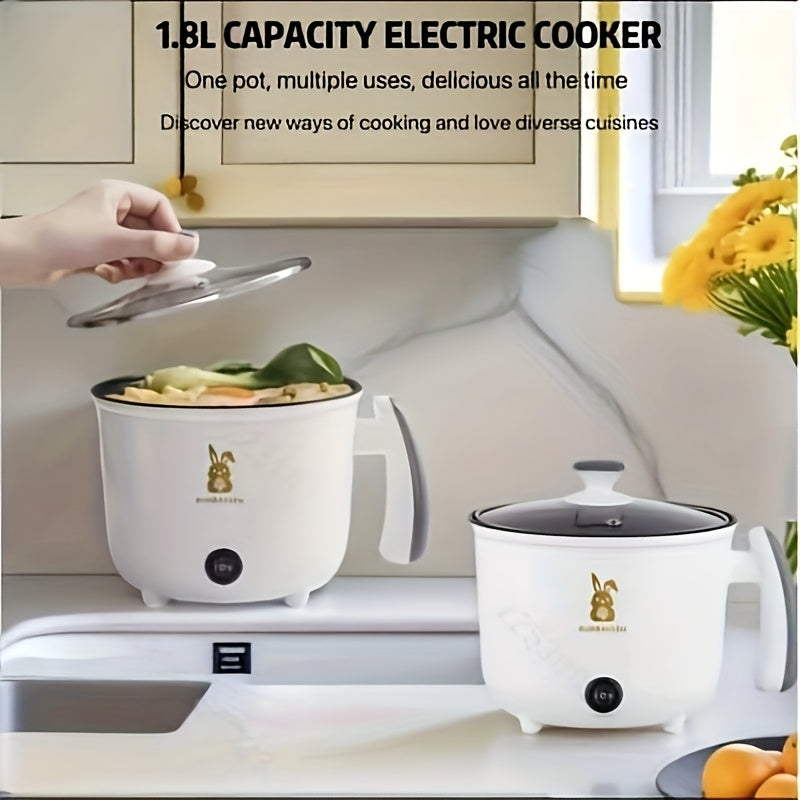 Olla eléctrica europea compacta para 1-2 personas para ramen, huevos, pasta, dumplings, sopa, gachas, avena