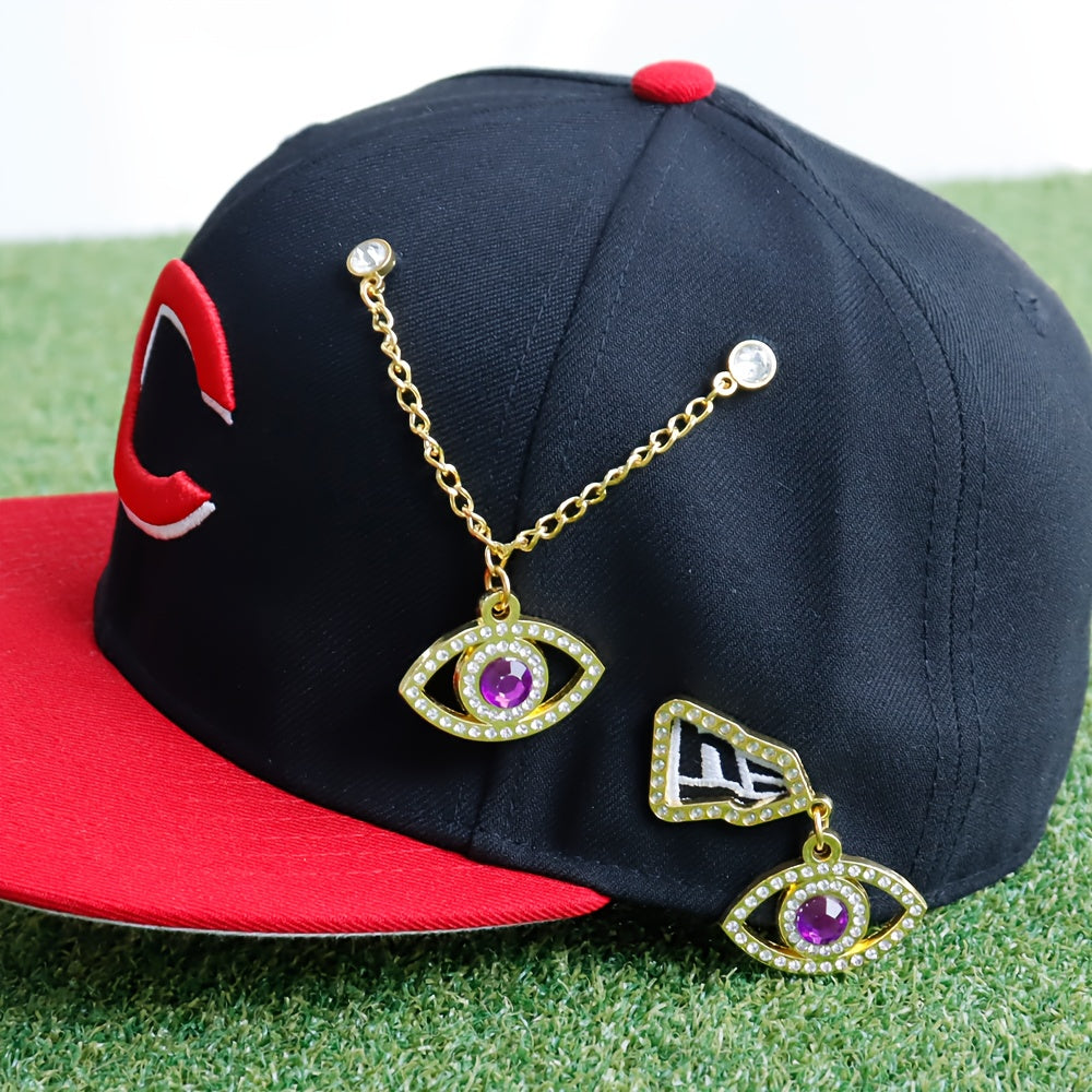 Sparkling Brooch Hat Pin and Chain Set for Women, New Year Gift