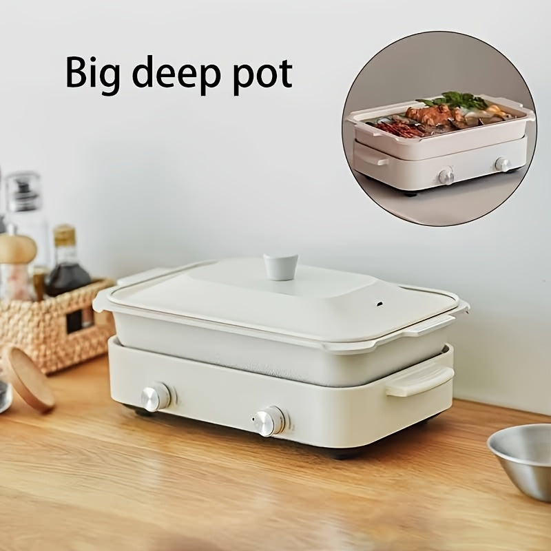 Elektr hot poti 2-zonal mustaqil harorat nazorati va Yevropa standarti rozetkasi bilan, 220-240V quvvat manbai, oson tozalash uchun ajraladigan.