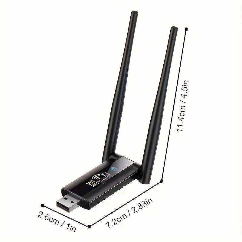 WiFi Signal Booster with 2 Antennas, 360° Coverage, Signal Penetration Enhancer