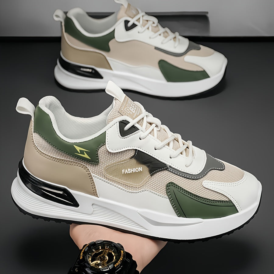 Plus-Size Mesh Sneakers with Thick Sole and Lace-Up Design for All Seasons