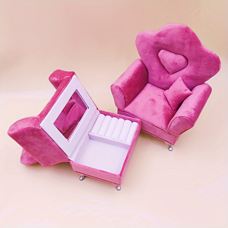 Мини-ювелирная шкатулка для женщин, бархатный органайзер для хранения серег, колец и ожерелий