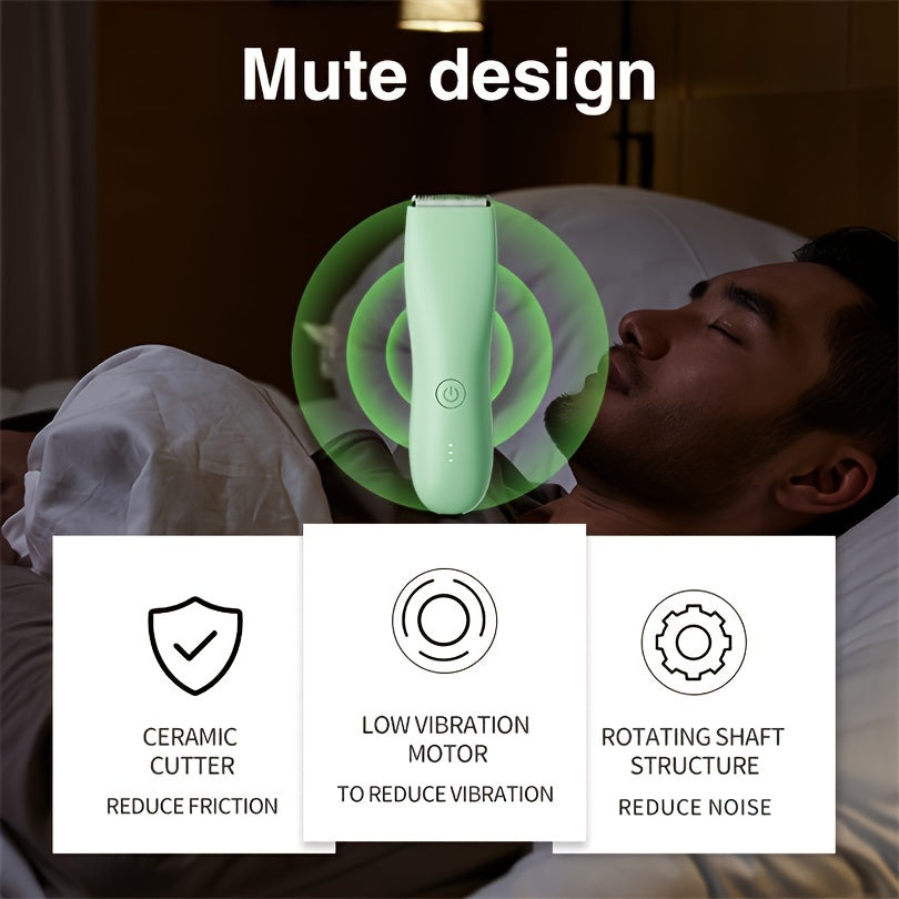 Recortador de vello corporal para hombres para barba, rostro, cabeza y áreas íntimas. Batería de litio recargable