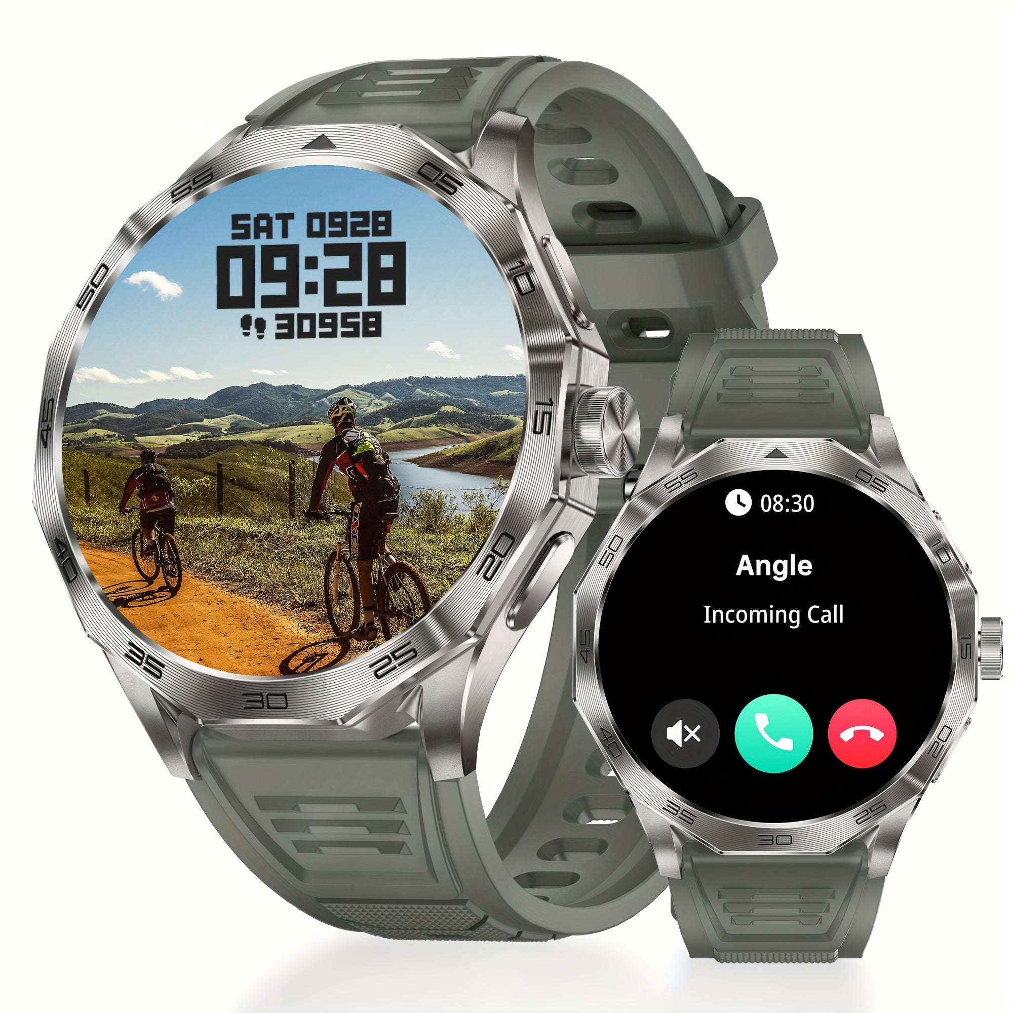 Zinc Alloy Smart Watch 4.7cm Screen 100+ Sports Modes AI Voice Control Wireless Rechargeable Battery