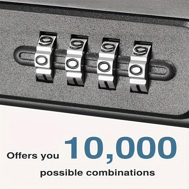 Waterproof Combination Lock Safe Box with Detachable Chain for Travel Outdoor Use Large Capacity Key Storage