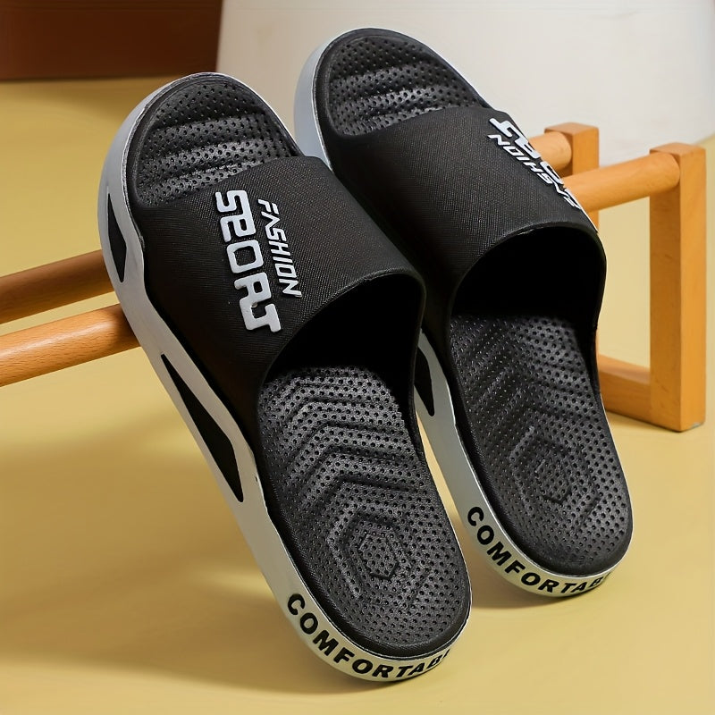 Erkaklar uchun sirpanmaydigan yozgi plyaj sandallari, hidga chidamli PVC materialdan tayyorlangan bo'lib, ichki va tashqi qulaylik uchun tuzilgan taglikka ega.