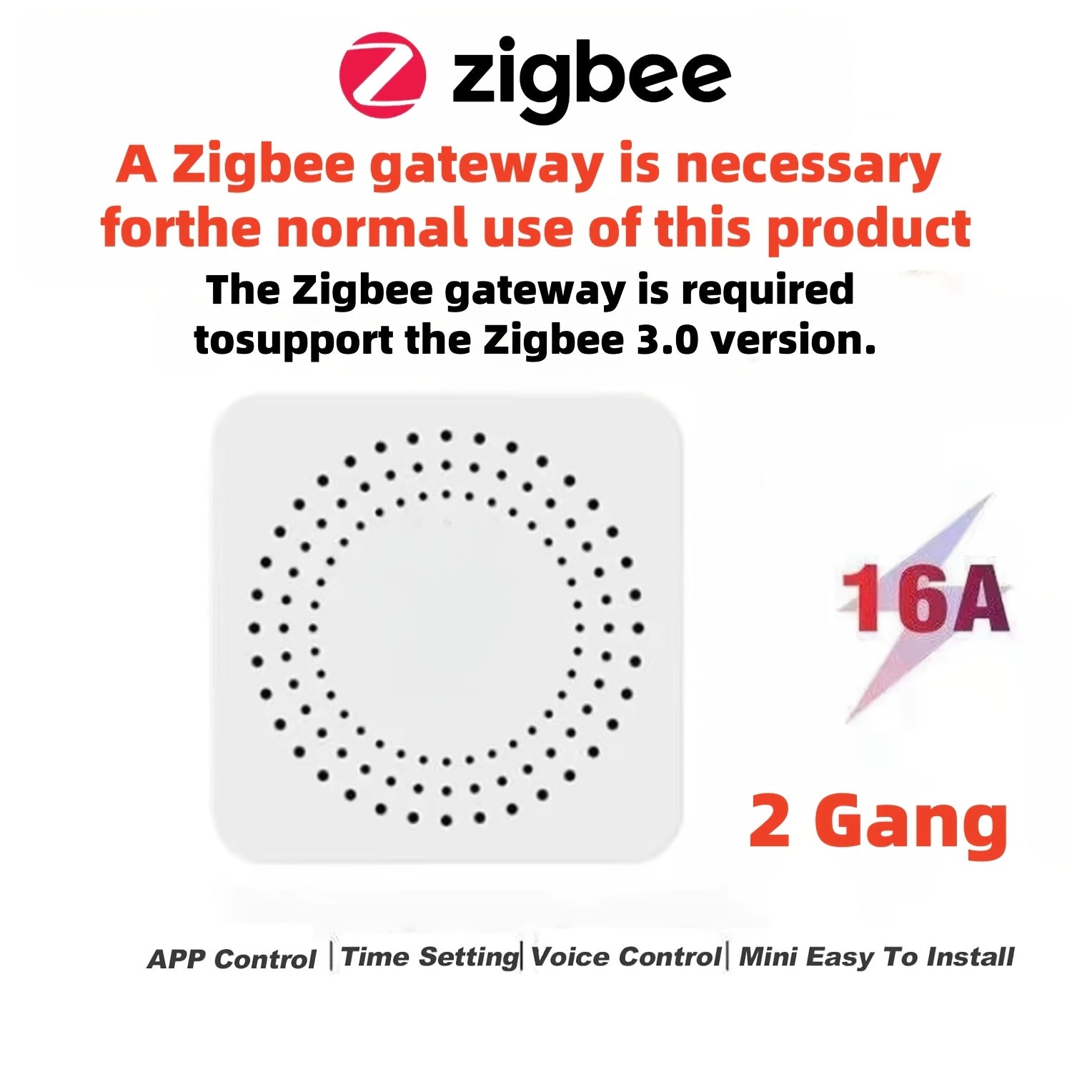 Interruptor inteligente de pared Wi-Fi Zigbee inalámbrico de 2 vías para automatización del hogar