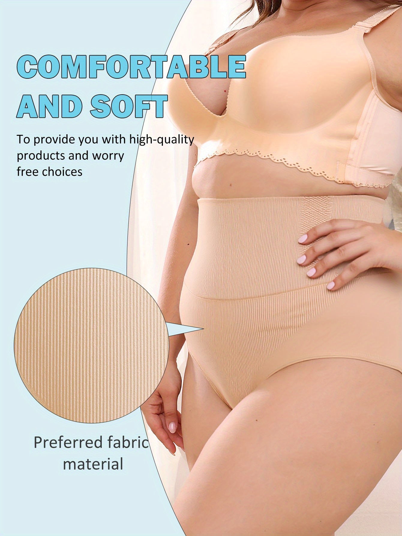 Women's Seamless High-Waisted Shapewear Briefs Breathable Leg Sculpting