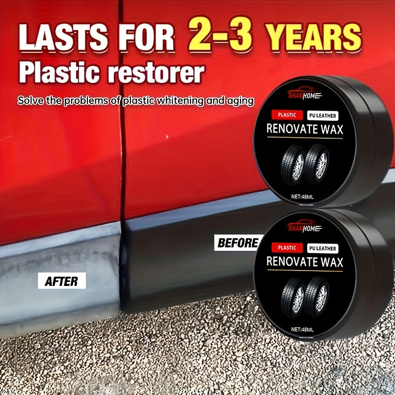 Car Plastic Restorer Wax Scratch Repair for Bumpers and Interiors