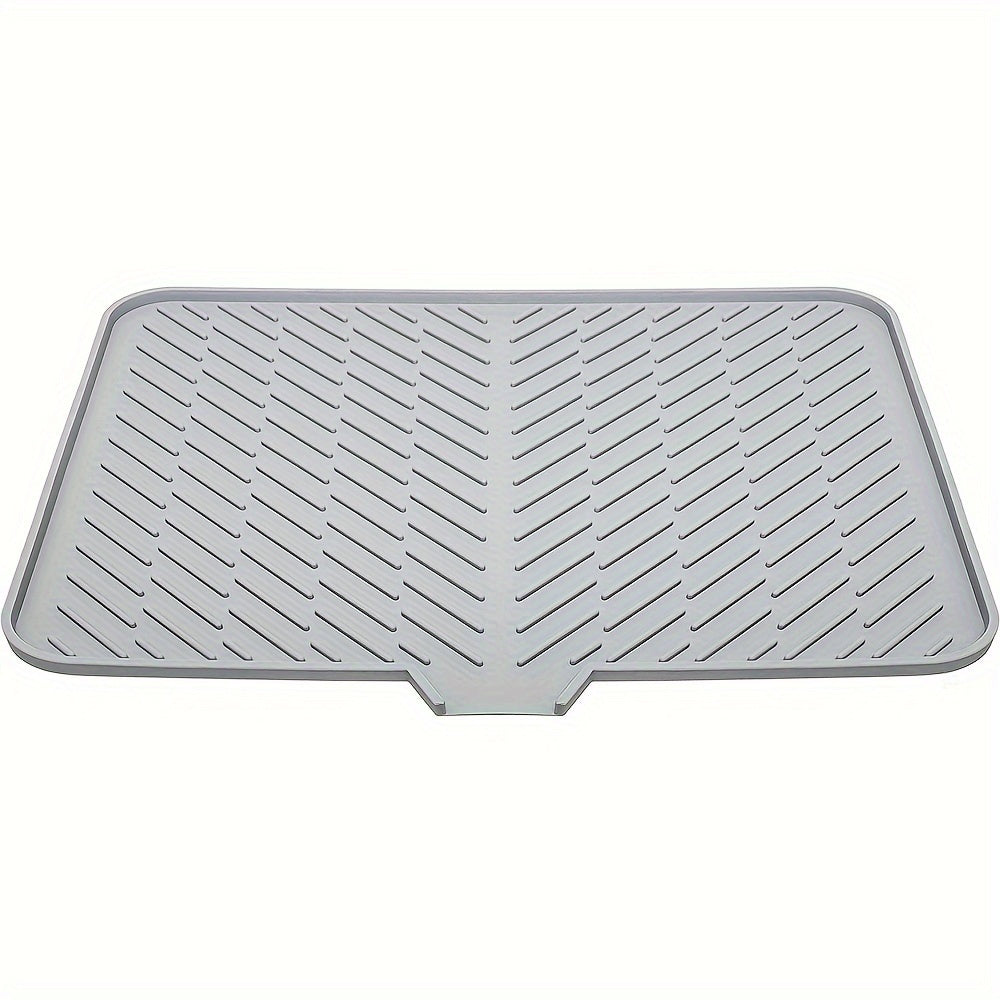 Silicone quritish matritsasi kvadratli sink himoyachisi, drenaj teshiklari bilan, sirpanishga qarshi, issiqlikka chidamli, suv o'tkazmaydigan oshxona stol usti pad