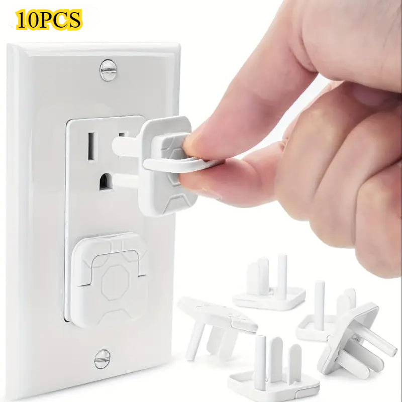 10 Pieces Plastic Safety Outlet Covers for US Standard Plugs Childproof Shock Prevention