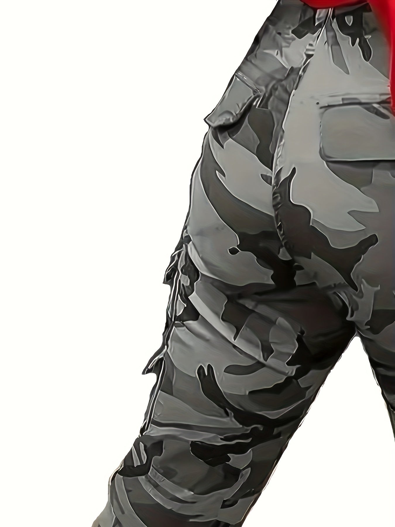 Women's Plus Size Camo Cargo Jeans Stretch Denim Straight Leg Casual Pants