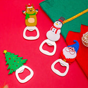 Festive Stainless Steel Christmas Bottle Openers with Santa Reindeer Tree Eagle Designs for Kitchen and Party